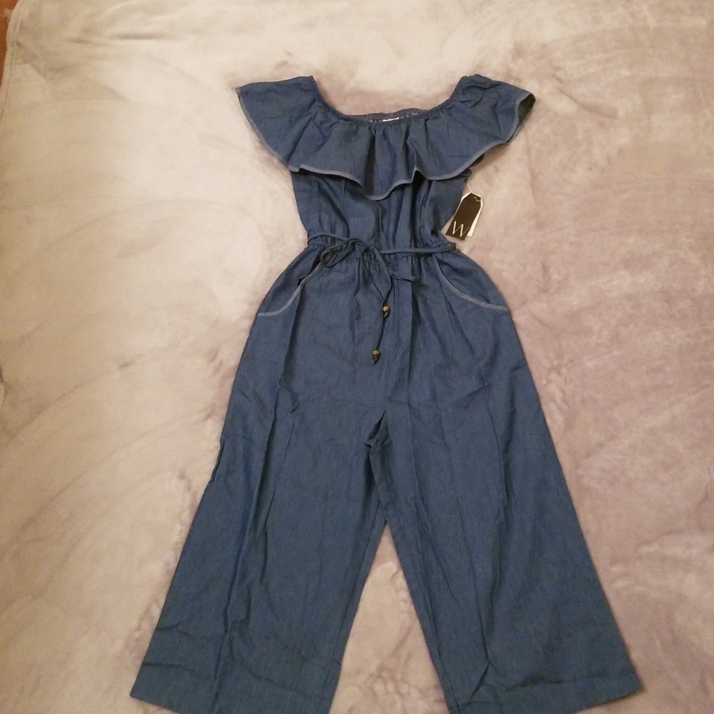 Wrapper denim jumpsuit